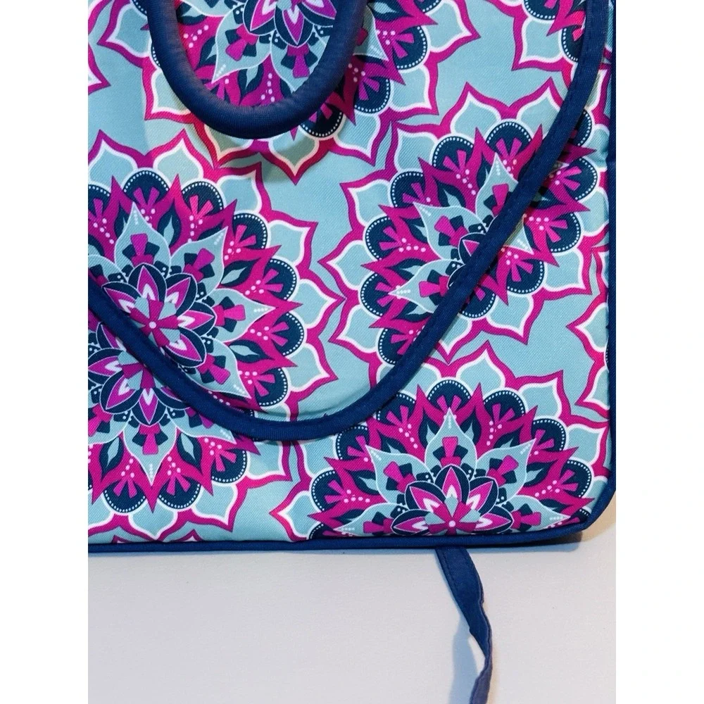 Fit & Fresh Large Insulated Lunch Bag Box Pink Blue Mandala Magnetic Close Clean